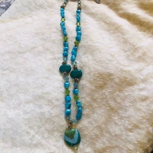 Glass and stone bracelet